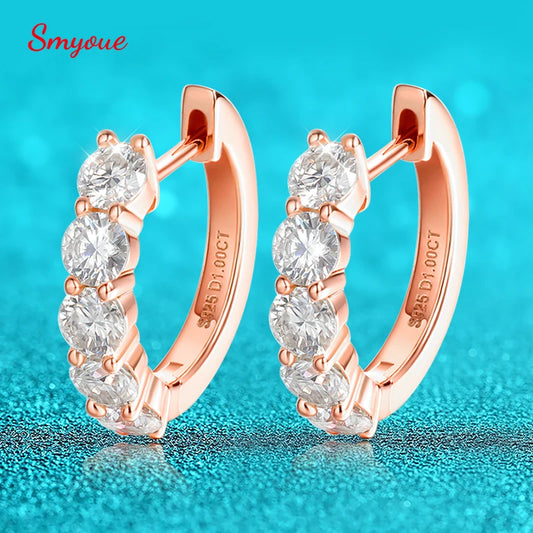 Brinco Argola Moissanite Certificado 0.2CT - Prata 925 Banho Ouro 18k - Joias para Noivas