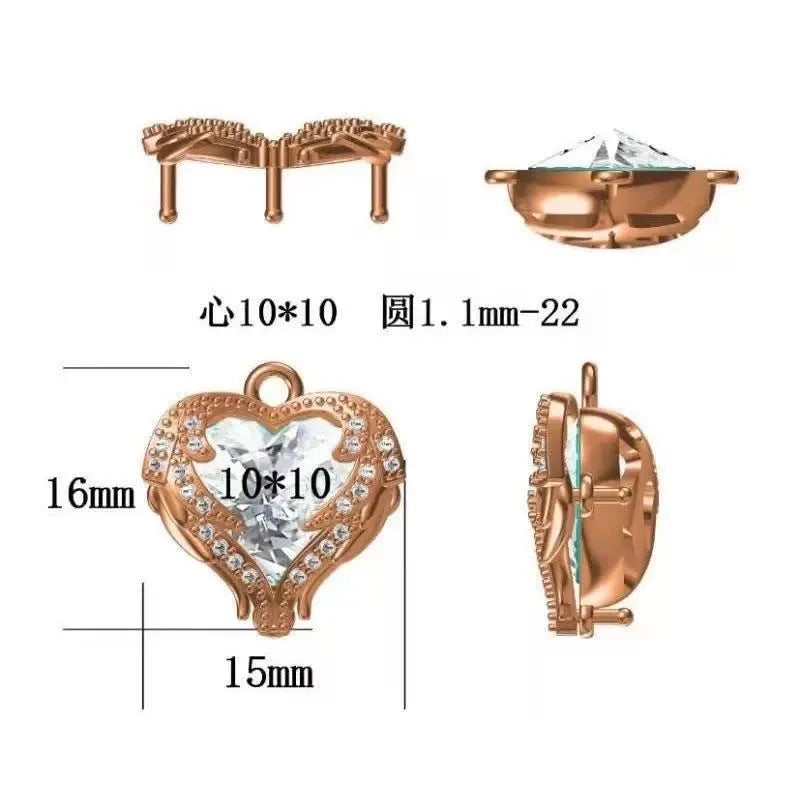 Colar Coração do Oceano com Cristal - Aço Inoxidável Antialérgico - Luxo Elegante Feminino