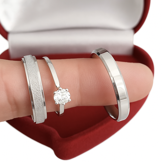 Par Alianças Compromisso Namoro Prata 4mm + Caixinha Anel