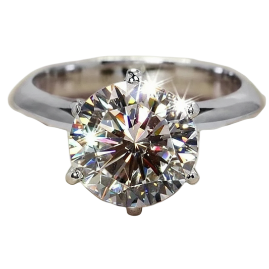Anel Solitário Moissanite Certificado 1-5CT VVS1 - Noivado e Casamento - Joia Fina Premium