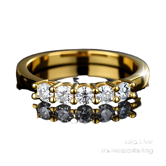 Aliança Moissanite Prata 925 - Passa em Teste de Diamante - Anel Delicado para Casamento