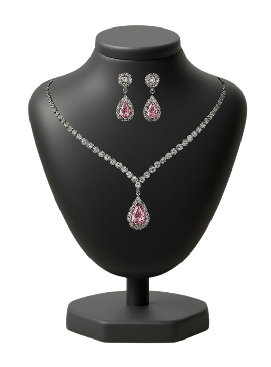 Conjunto Premium de Colar e Brincos com Cristais - Joias Luxuosas para Casamento e Festas