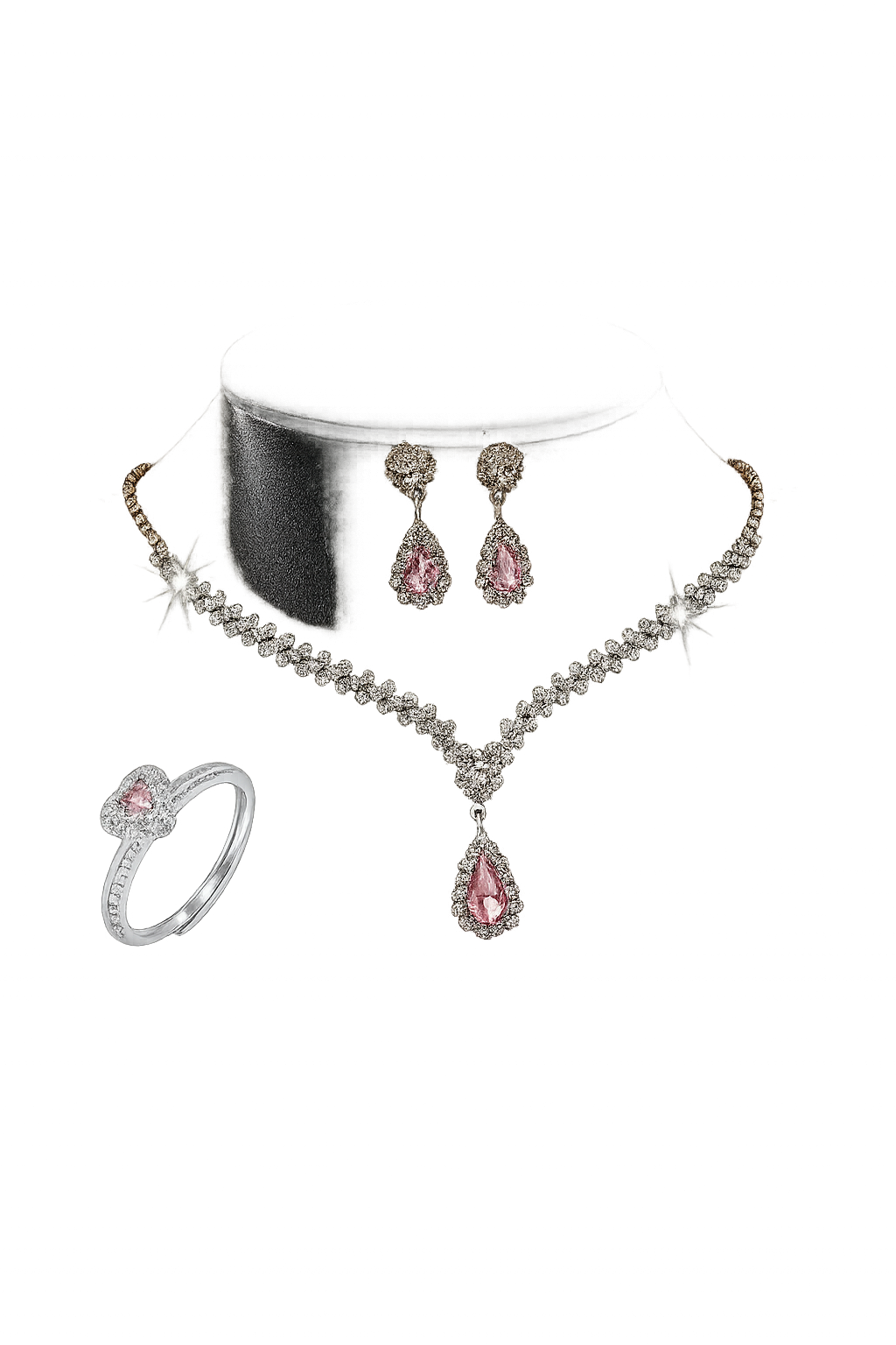 Conjunto Premium de Colar e Brincos com Cristais - Joias Luxuosas para Casamento e Festas