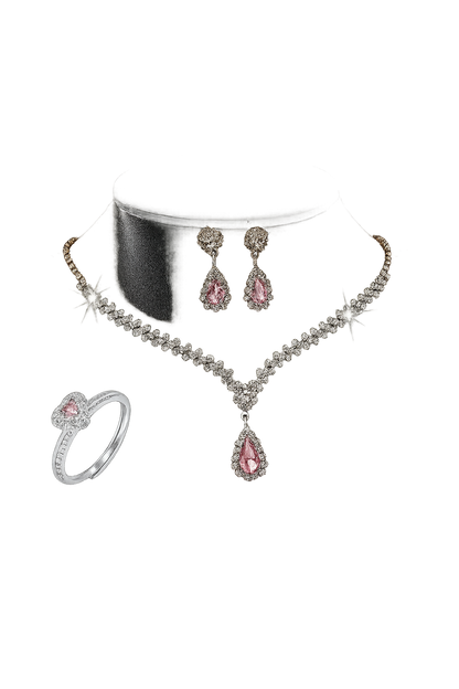 Conjunto Premium de Colar e Brincos com Cristais - Joias Luxuosas para Casamento e Festas