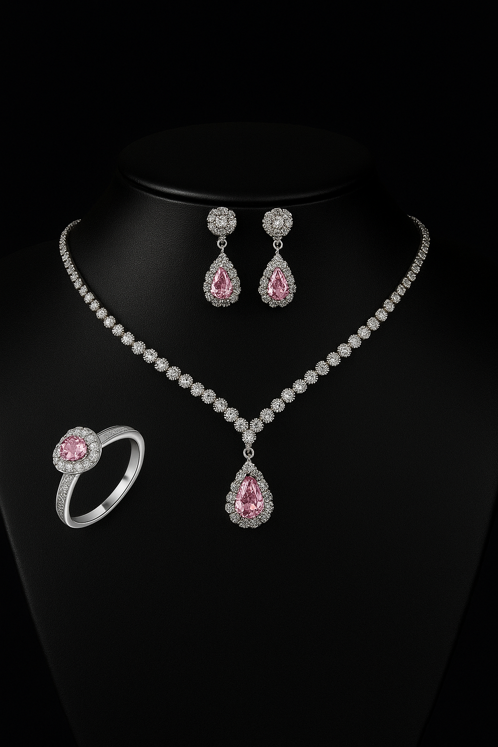 Conjunto Premium de Colar e Brincos com Cristais - Joias Luxuosas para Casamento e Festas