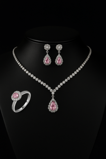 Conjunto Premium de Colar e Brincos com Cristais - Joias Luxuosas para Casamento e Festas